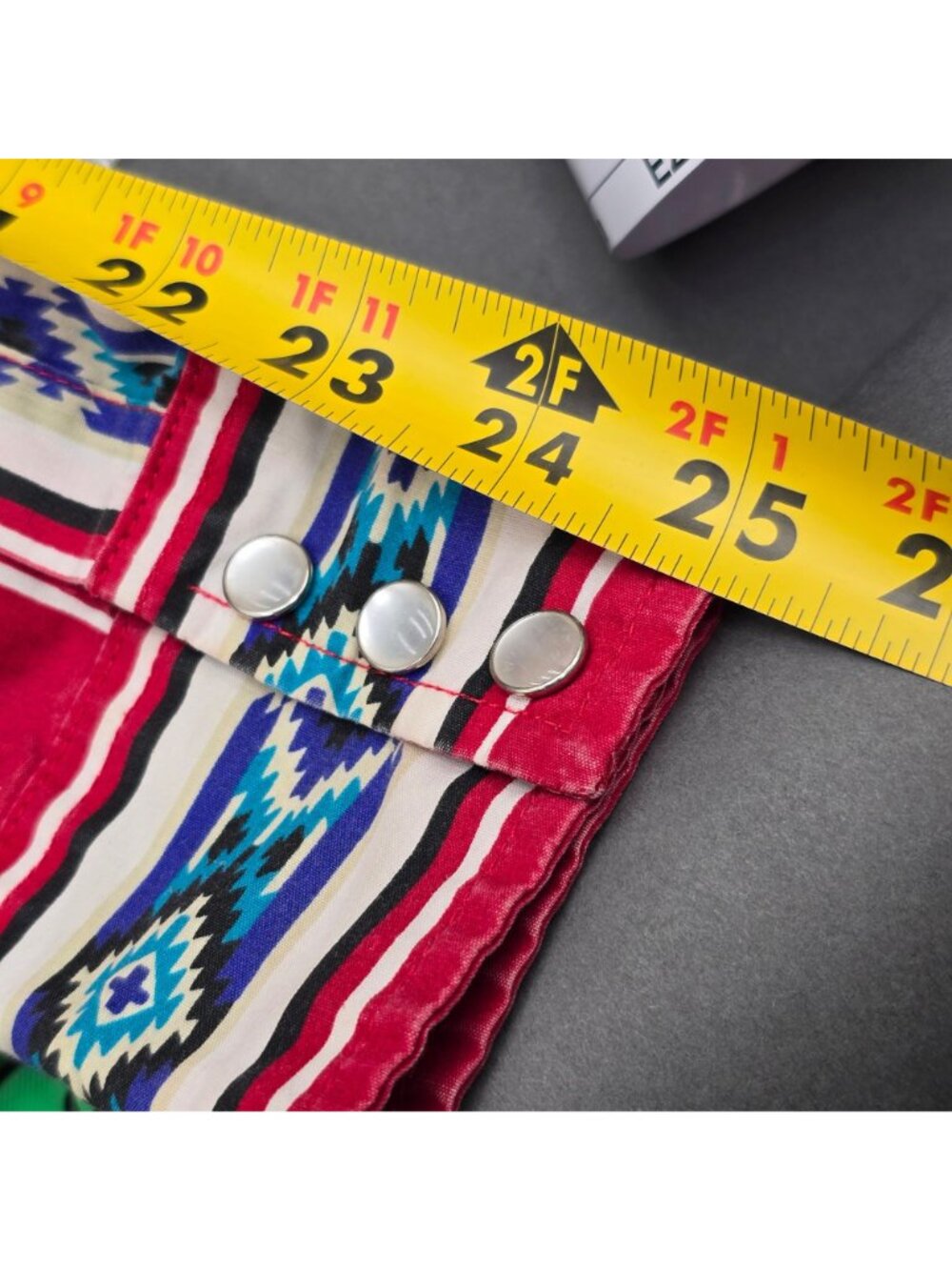 VTG High Noon Western Pearl Snap Shirt Large Tall Blue Navajo Print Southwestern - Picture 12 of 16